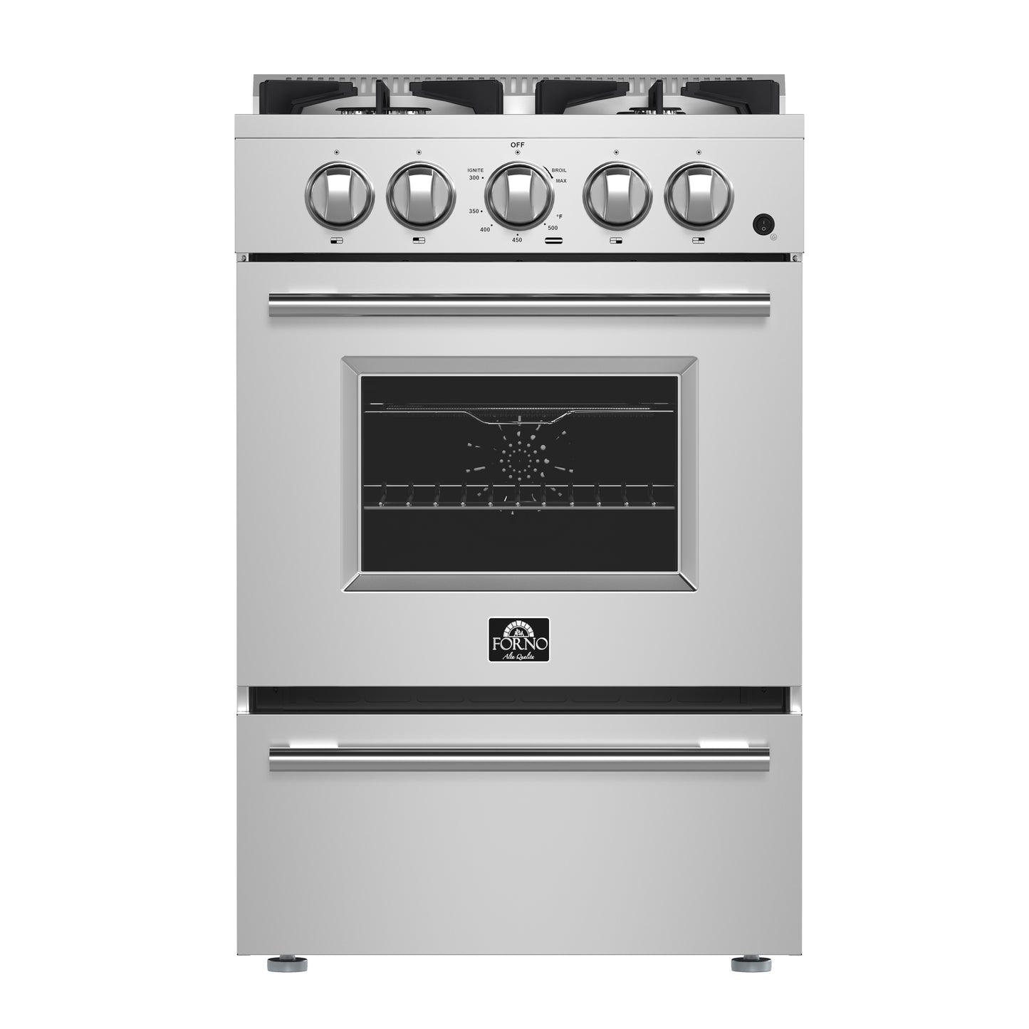 Forno Breno 24-Inch Freestanding Gas Range, Plug Included, Energy Efficient