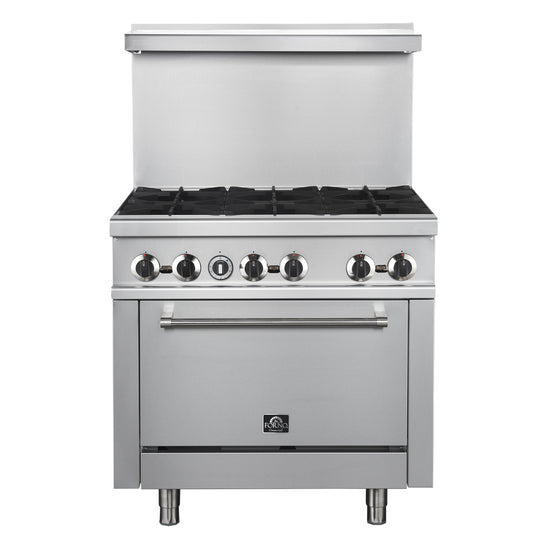 Forno Commerciale 36 Inch Gas Range with 6 Burners