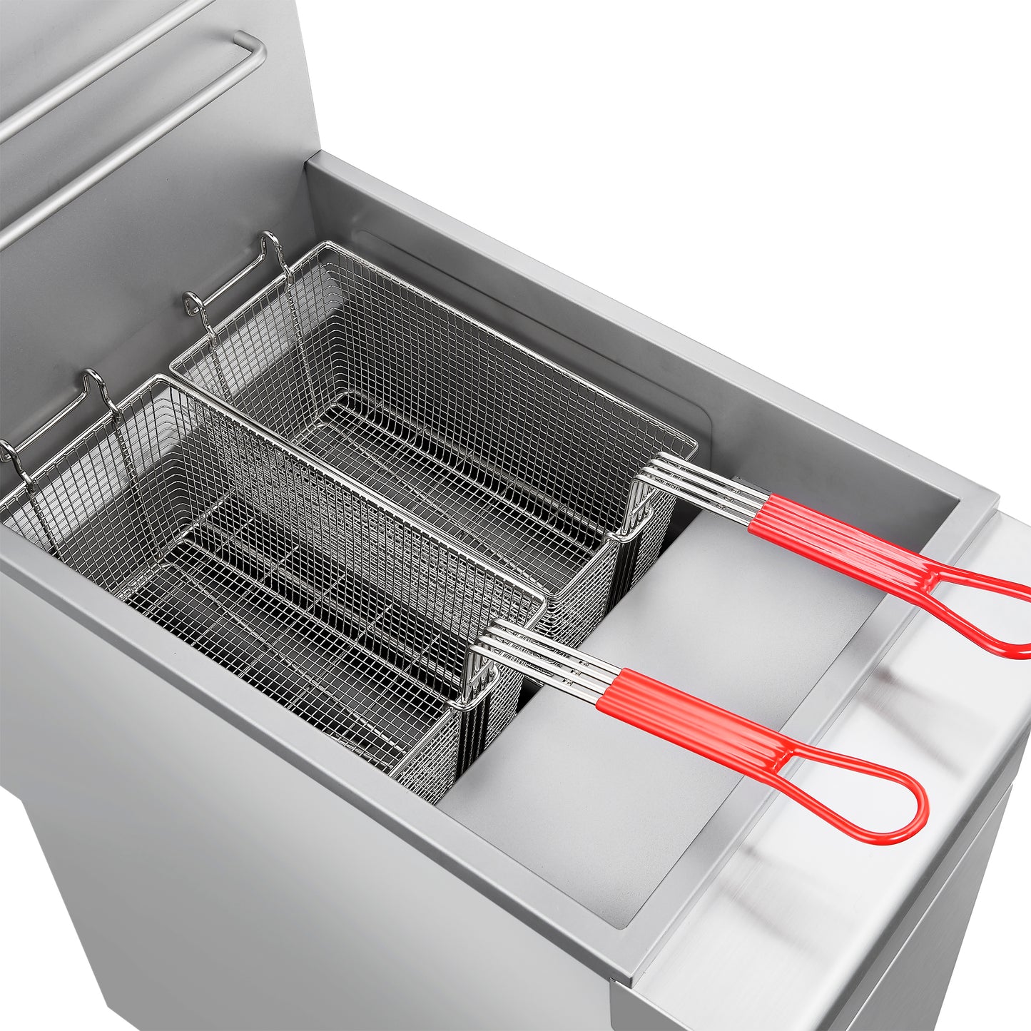 FORNO Commerciale Natural Gas Deep Fryer, 3 Burners 90,000 BTU, 40 lbs, Millivolt Control