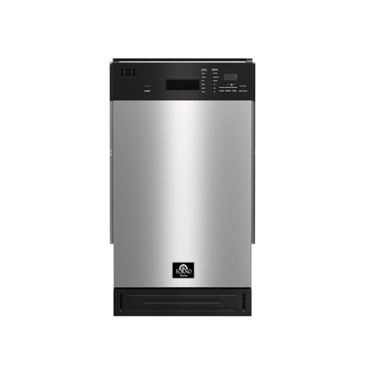 FORNO 3-Piece Stainless Steel Kitchen Appliance Bundle – Home Depot Exclusive – 24” Electric Range, 18” Dishwasher, 24” Bottom Freezer Refrigerator Left Swing | SKU: FBDL-THD-002