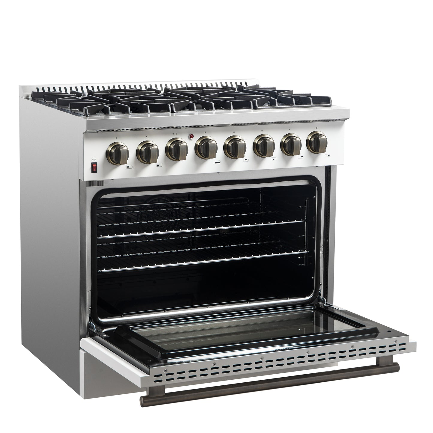 Forno Galiano 36" Freestanding Dual Fuel Range in White