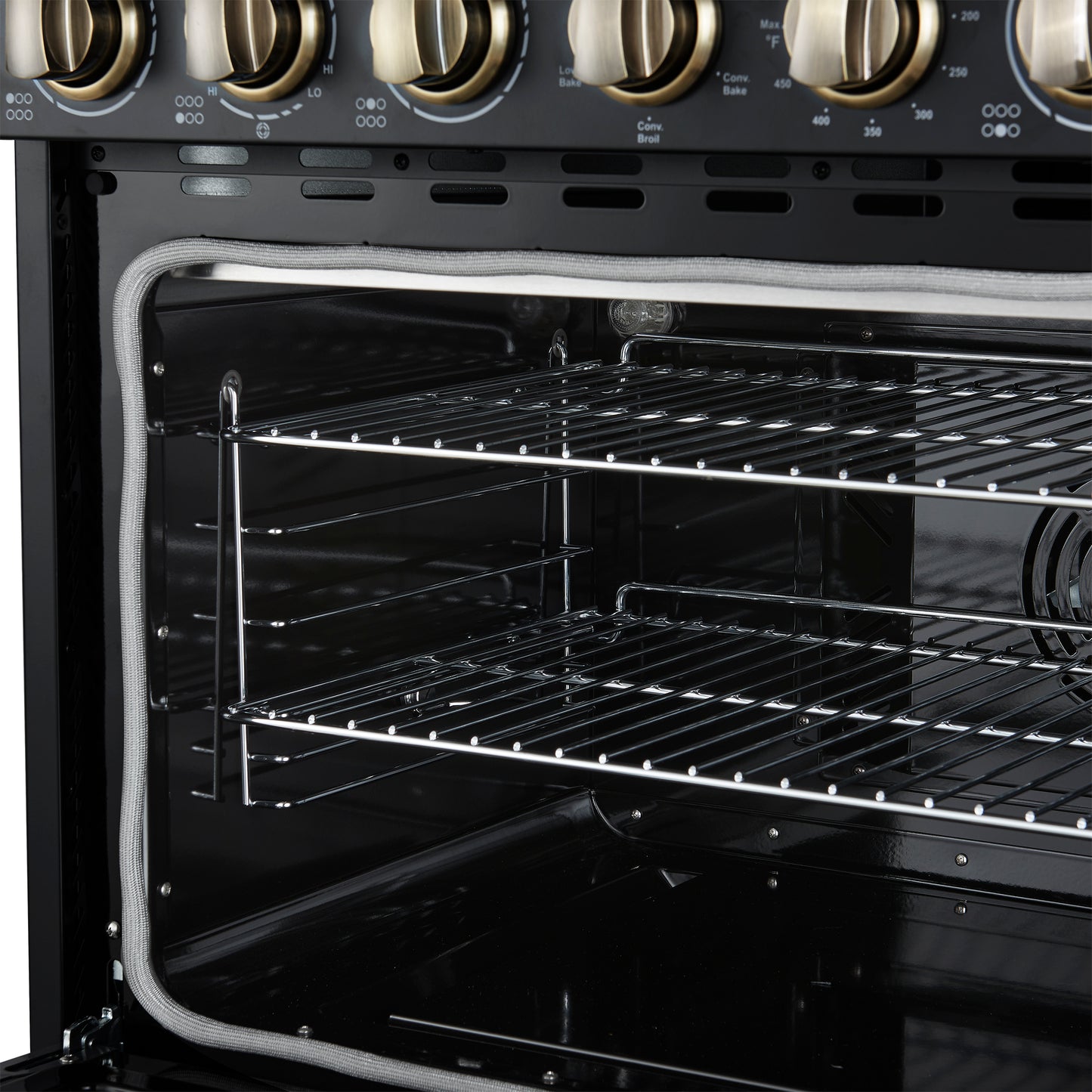 Forno Paolo 36 Inch Black Freestanding Electric Range, Stainless Steel, 5.44 cu.ft, True Convection Oven, Energy Efficient
