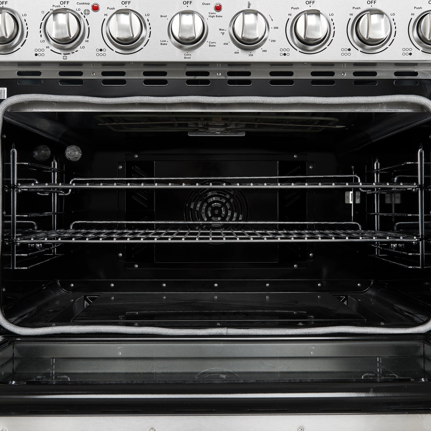 Forno Paolo 36 Inch Freestanding Electric Range, Stainless Steel, 5.44 cu.ft, True Convection Oven, Energy Efficient