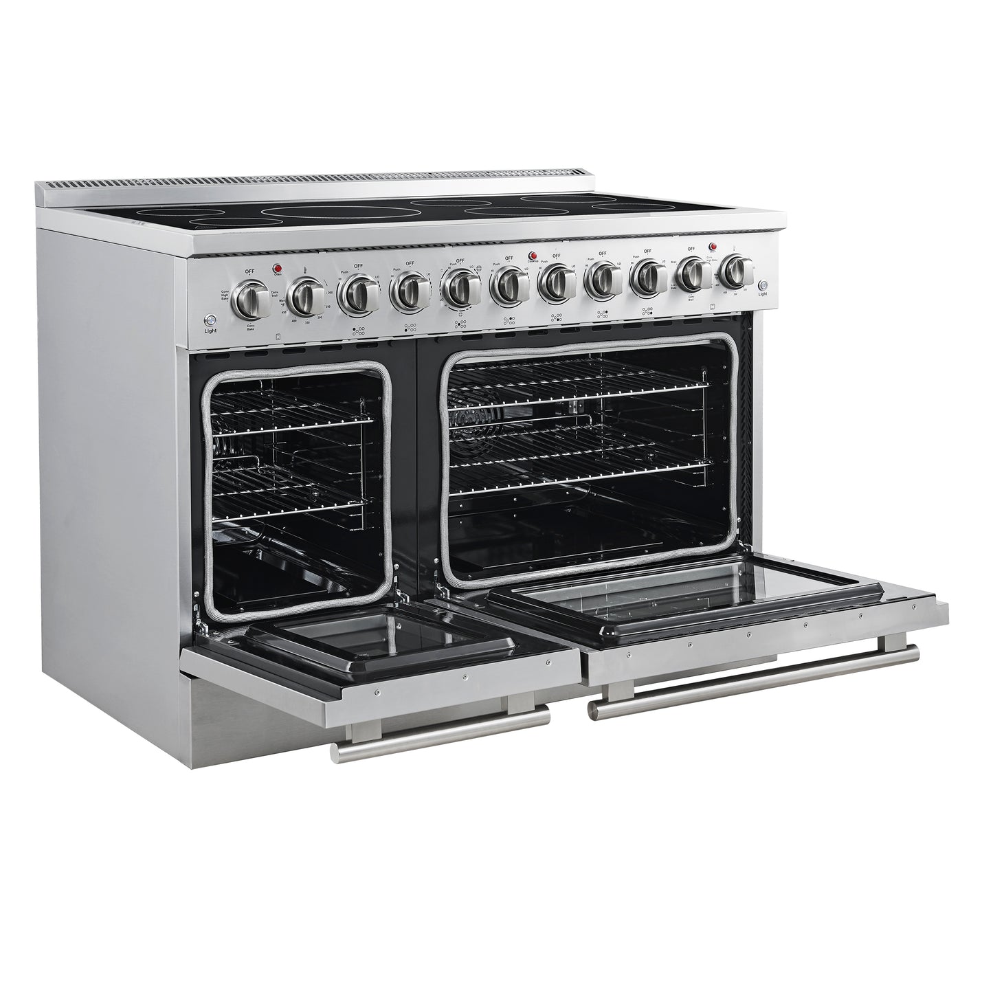 Forno Paolo 48 Inch Freestanding Electric Range, Stainless Steel, 6.7 cu.ft, True Convection Oven, Energy Efficient