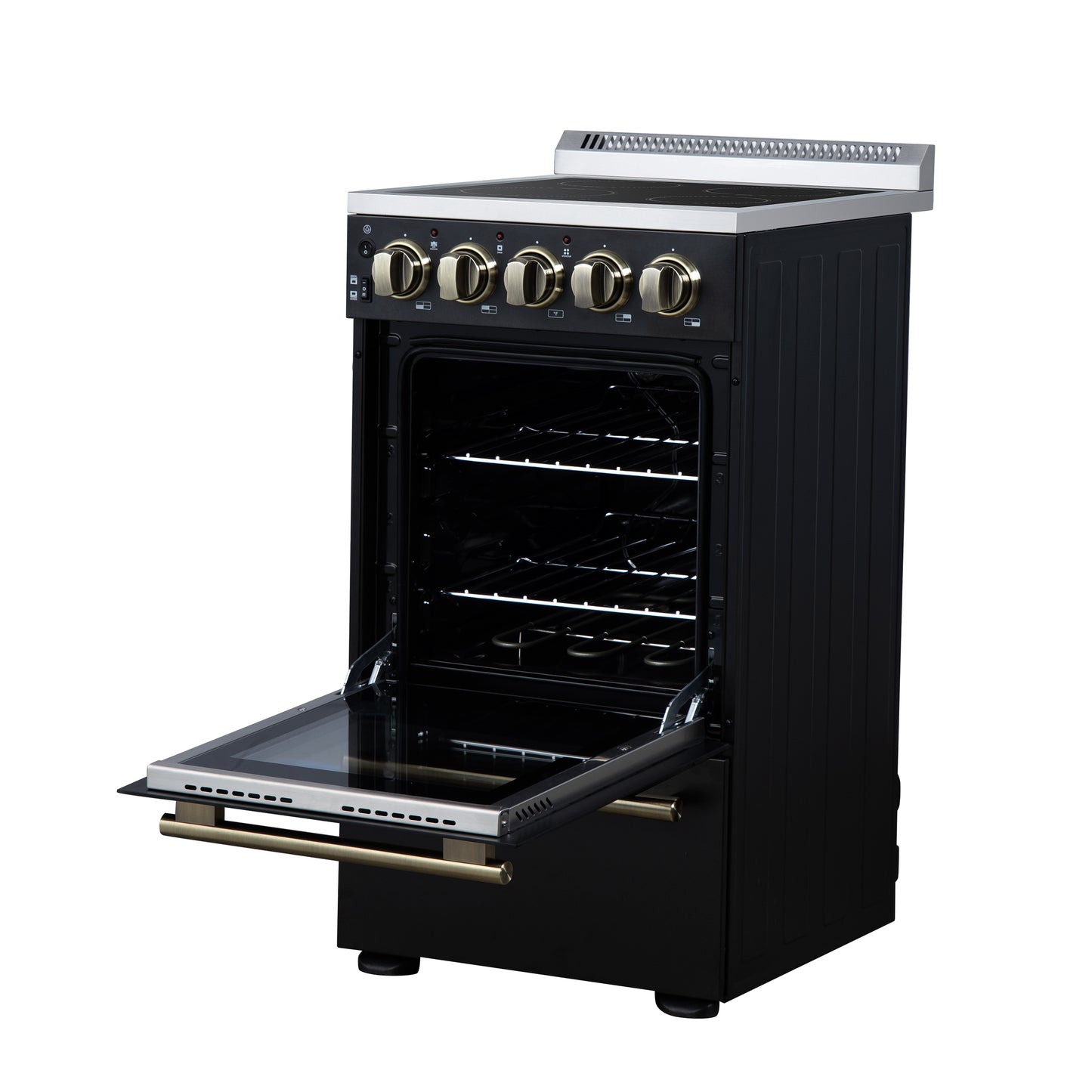 Forno Pallerano 20 Inch Freestanding Electric Range in Black, Canada Version, Plug and Cord Included