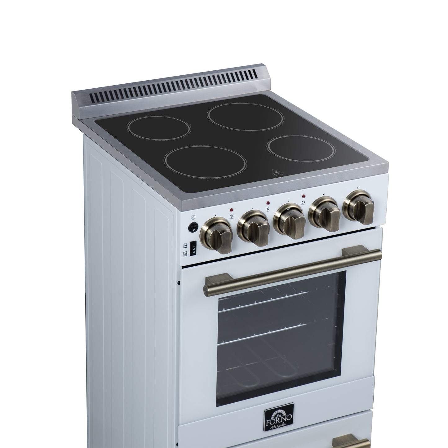 Forno Pallerano 20 Inch Freestanding Electric Range in White, Canada Version, Plug and Cord Included