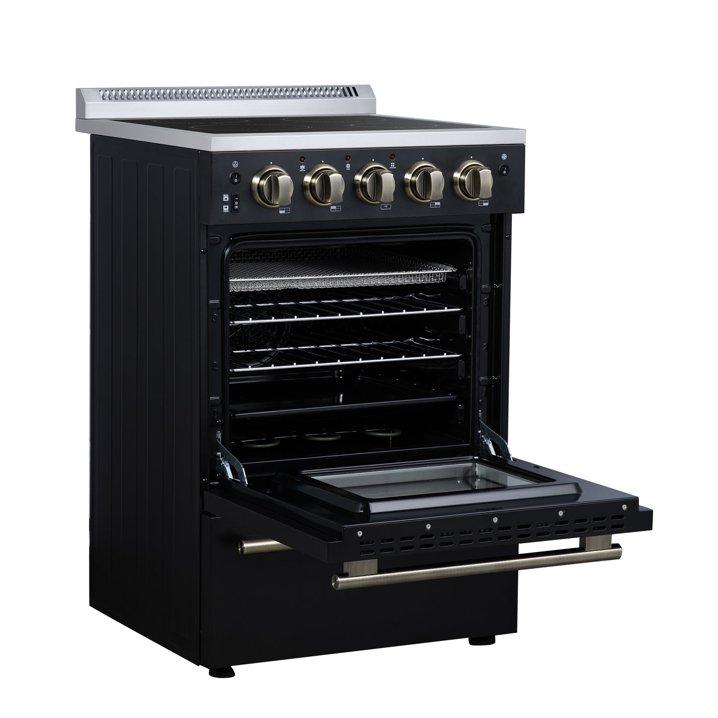 Forno Loiano 24 Inch Freestanding Electric Range in Black, Canada Version, Plug and Cord Included