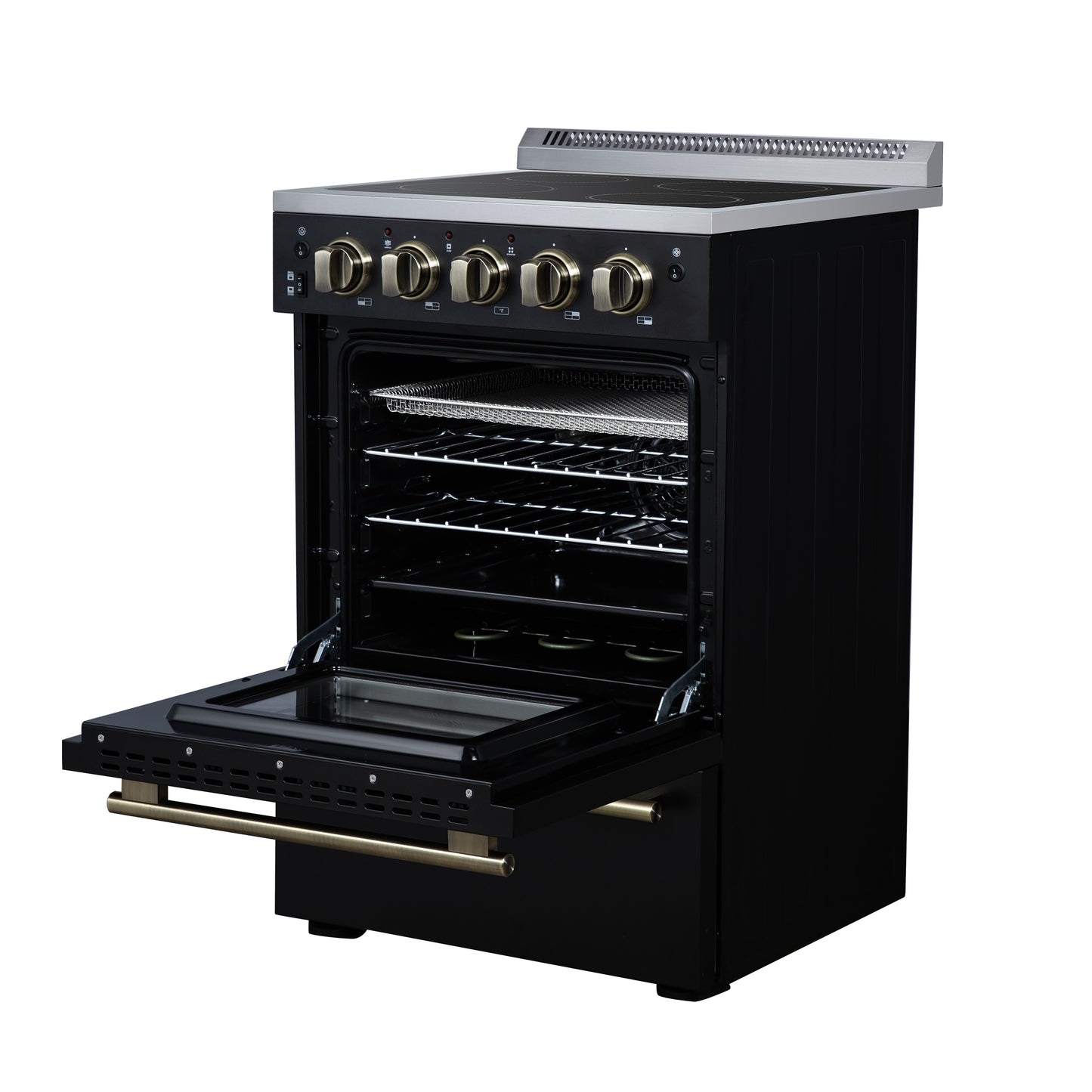 Forno Loiano 24 Inch Freestanding Electric Range in Black, Canada Version, Plug and Cord Included