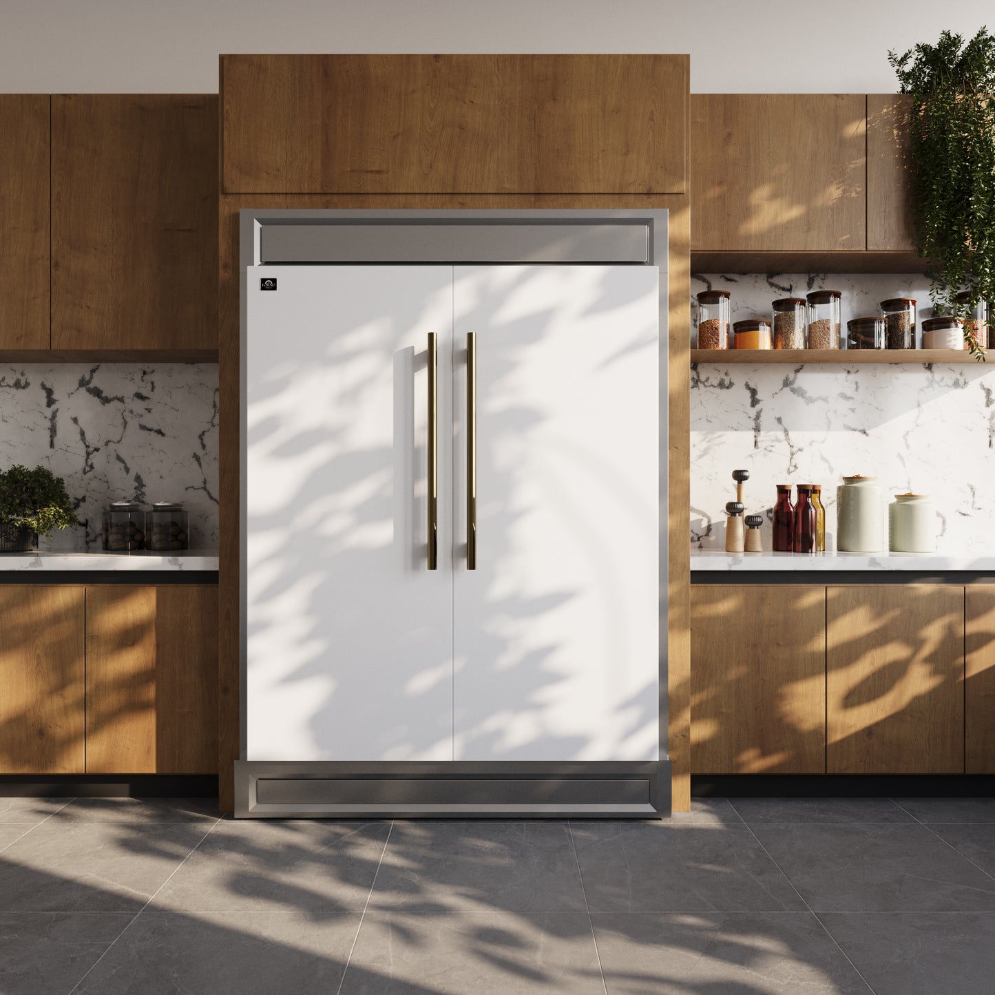 Forno Maderno 2-28-Inch Wide Convertible Refrigerator/Freezer in White, Decorative Trim, 27.2 cu.ft, 84-Inch High, ENERGY STAR Certified