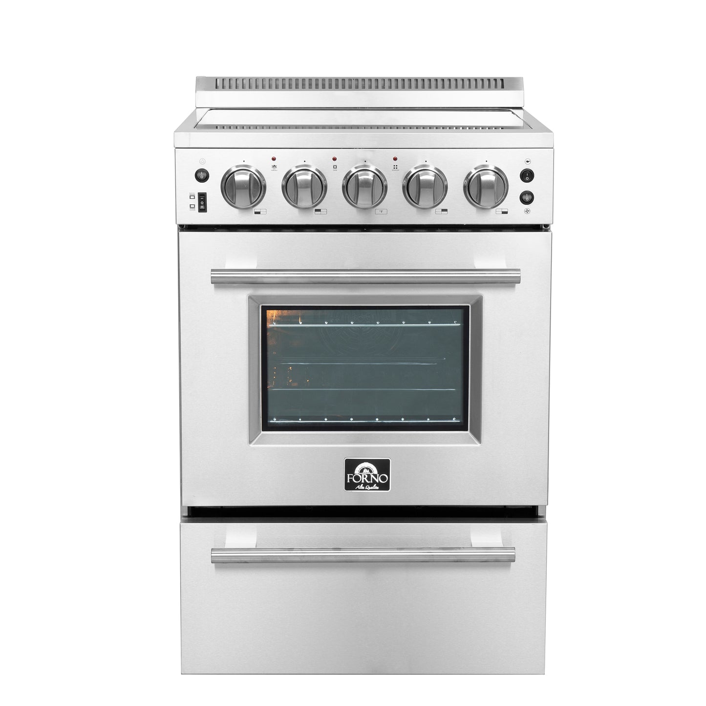 FORNO 3-Piece Stainless Steel Kitchen Appliance Bundle – Home Depot Exclusive – 24” Electric Range, 18” Dishwasher, 24” Bottom Freezer Refrigerator Right Swing | SKU: FBDL-THD-001