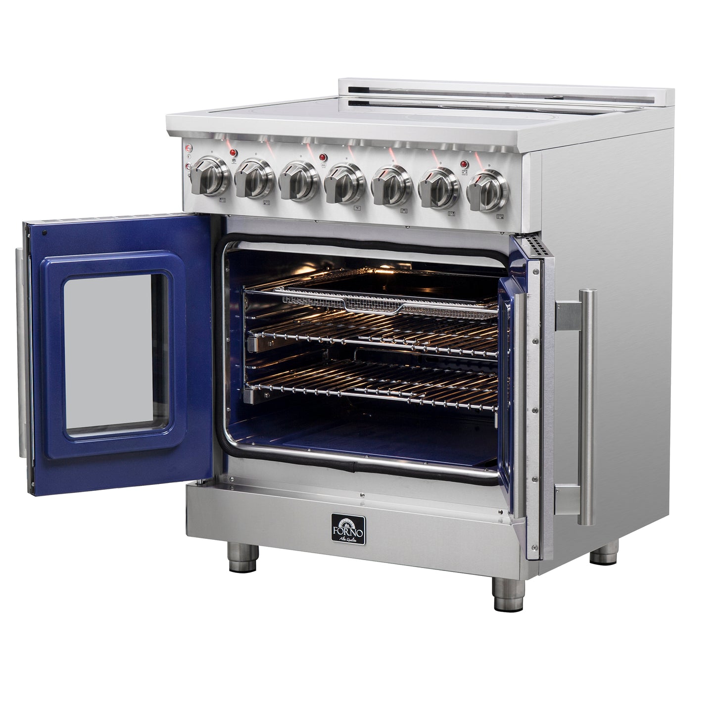 Forno Massimo 30-Inch Freestanding French Door Electric Range, True Convection Oven
