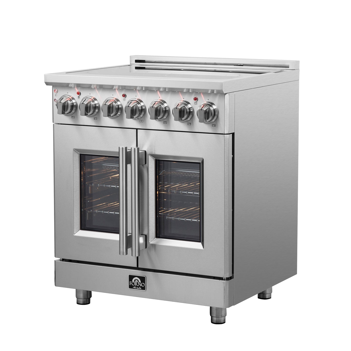 Forno Massimo 30-Inch Freestanding French Door Electric Range, True Convection Oven