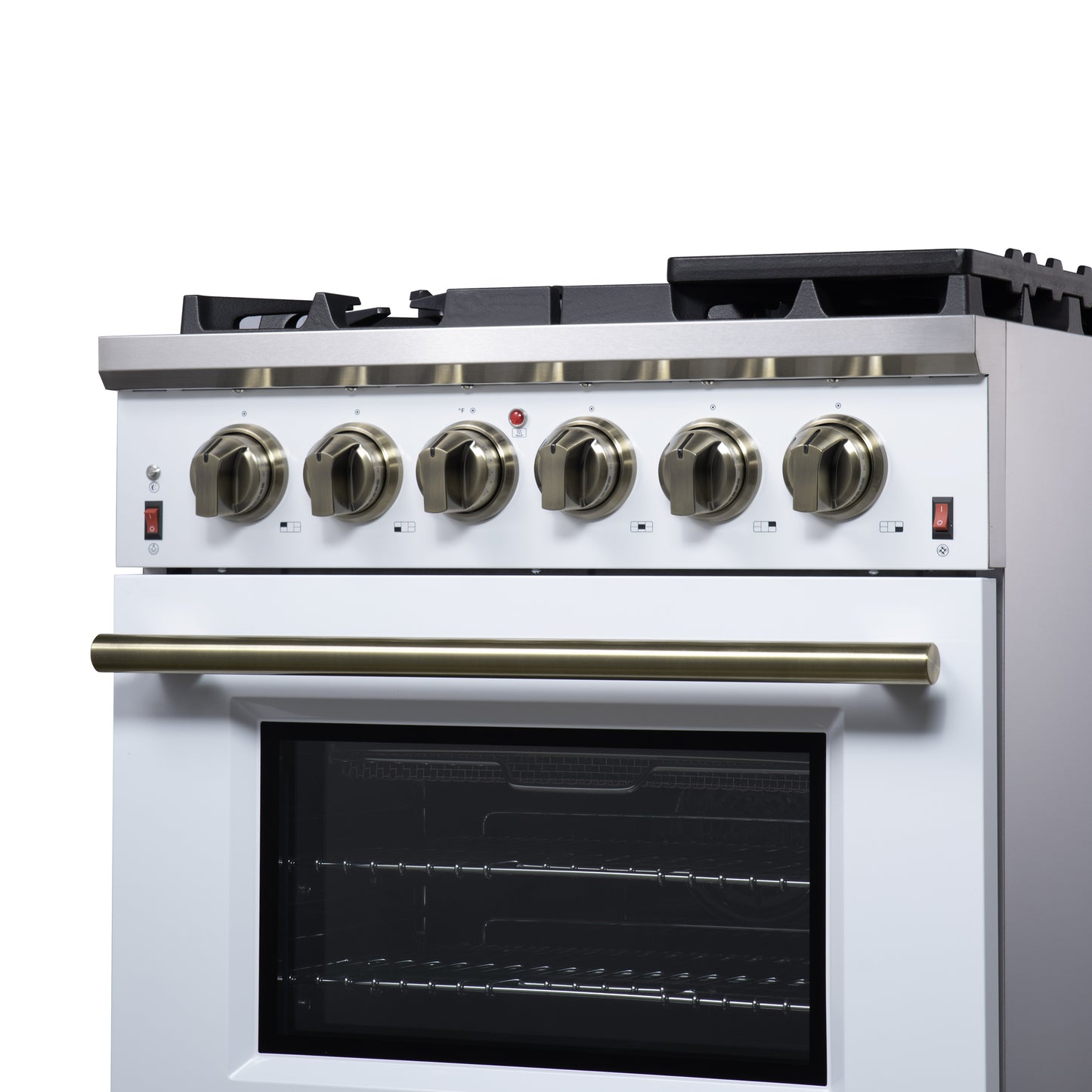Forno Massimo 30-Inch White Freestanding Gas Range, 4 Burners, True Convection Oven