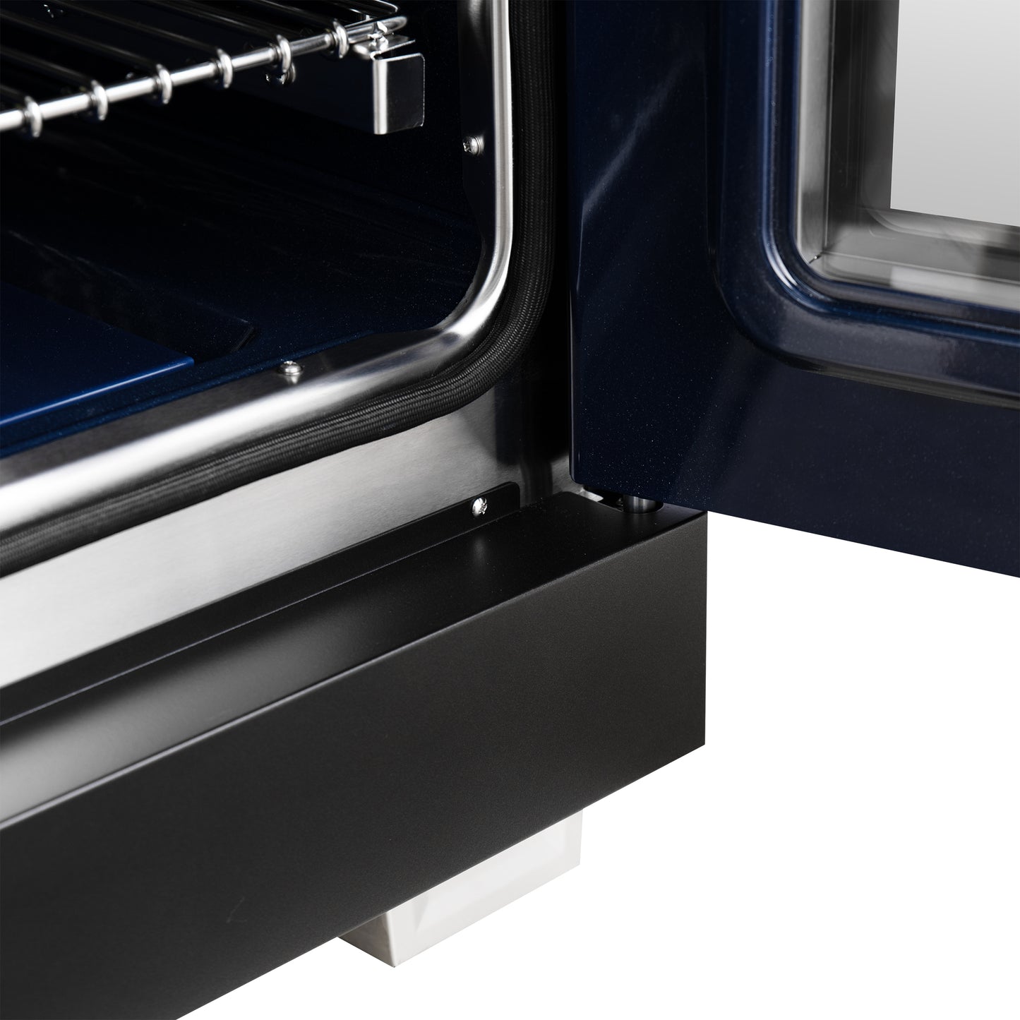 Forno Capriasca 36-Inch Black Freestanding French Door Gas Range, 6 Burners, Convection Oven, Energy Efficient