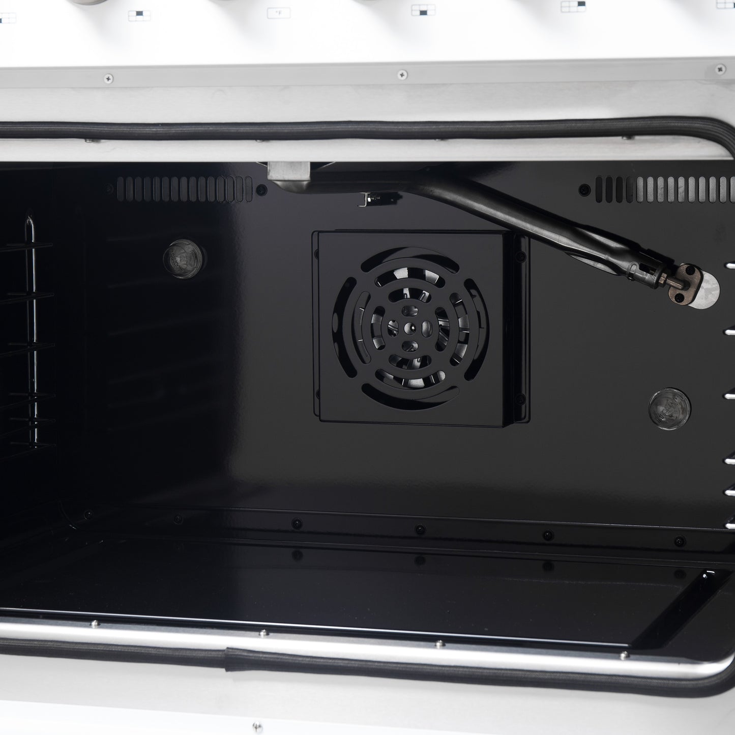 Forno Galiano 36-inch French Door Gas Range White and Antique Brass Design, 6 Sealed Burners 83,000 BTU, 5.36 cu.ft. Convection Oven