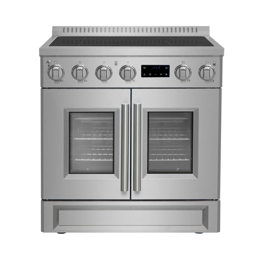 Forno Torino 30 Inch French Door Induction Range with Air Fryer and True Convection Oven