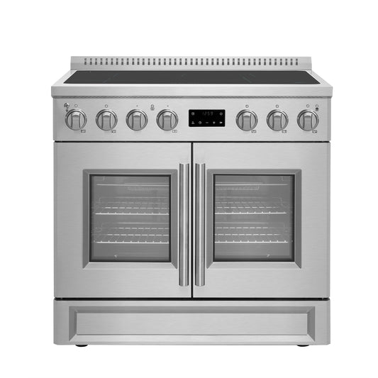 Forno Torino 36 Inch French Door Induction Range with Air Fryer and True Convection Oven