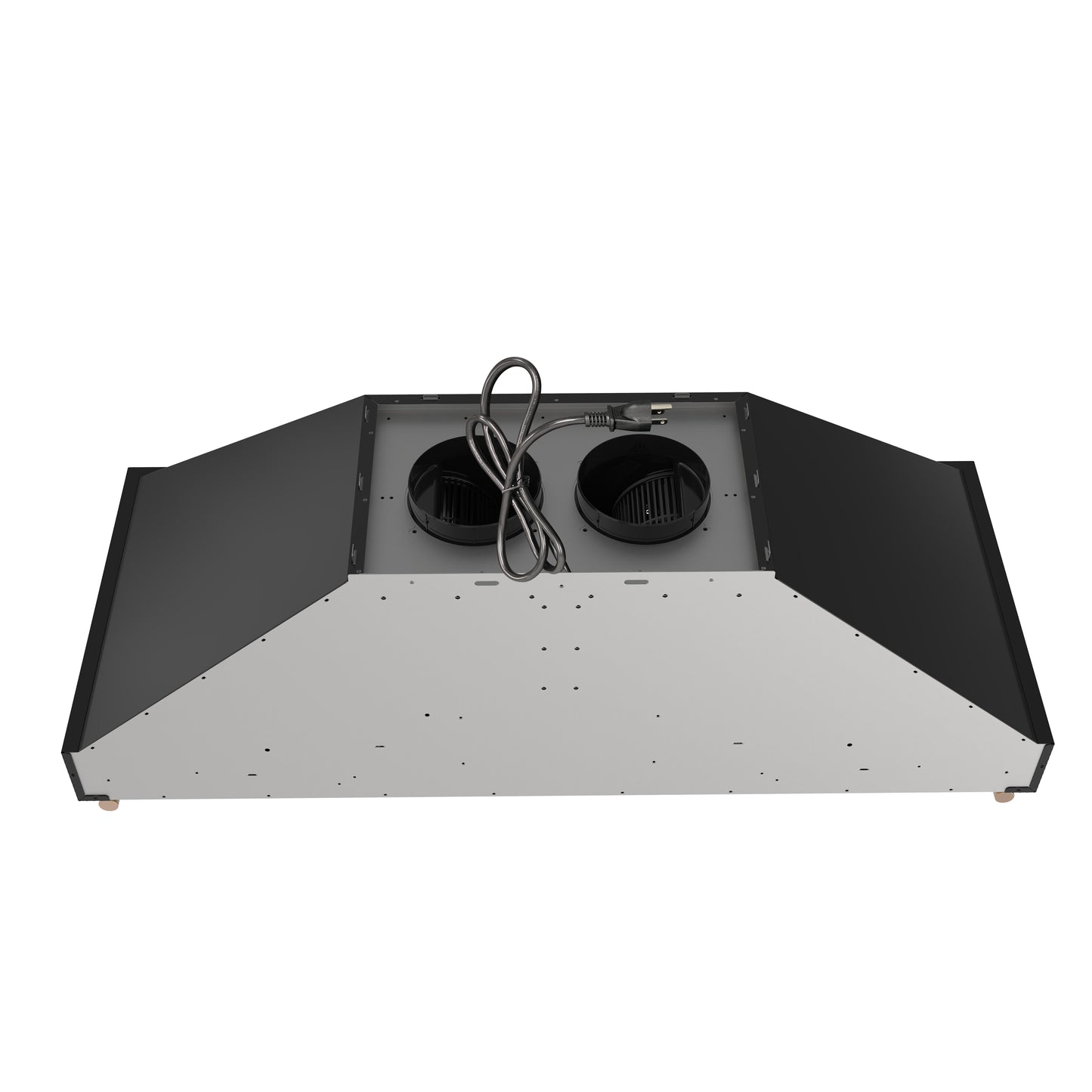 Forno Venezia 48 Inch Wall-Mounted Range Hood in Black with Antique Brass Accessories, Touch Controls and Baffle Filters