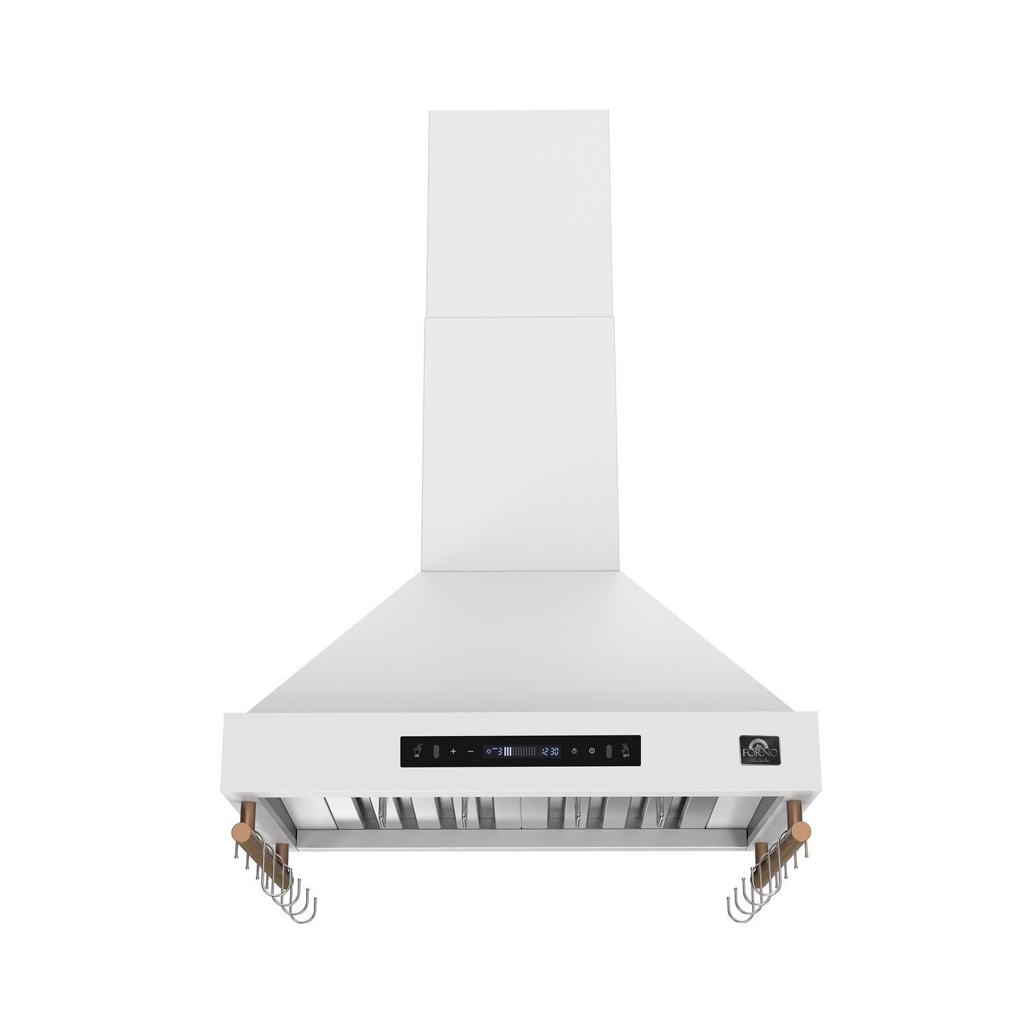 Forno Venezia 30 Inch Wall-Mounted Range Hood in White with Touch Controls and Baffle Filters