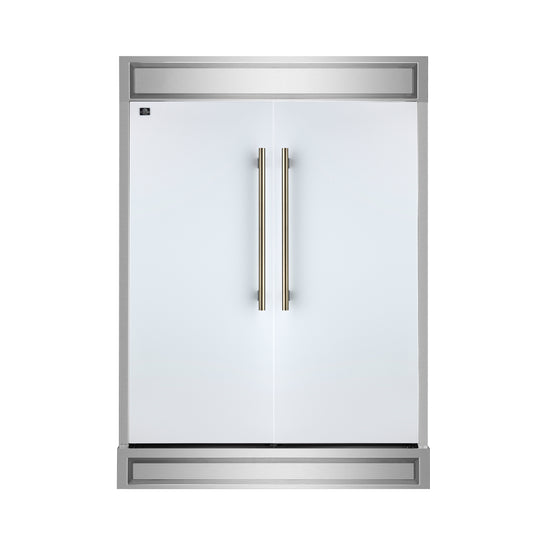 Forno Maderno 2-28-Inch Wide Convertible Refrigerator/Freezer in White, Decorative Trim, 27.2 cu.ft, 84-Inch High, ENERGY STAR Certified