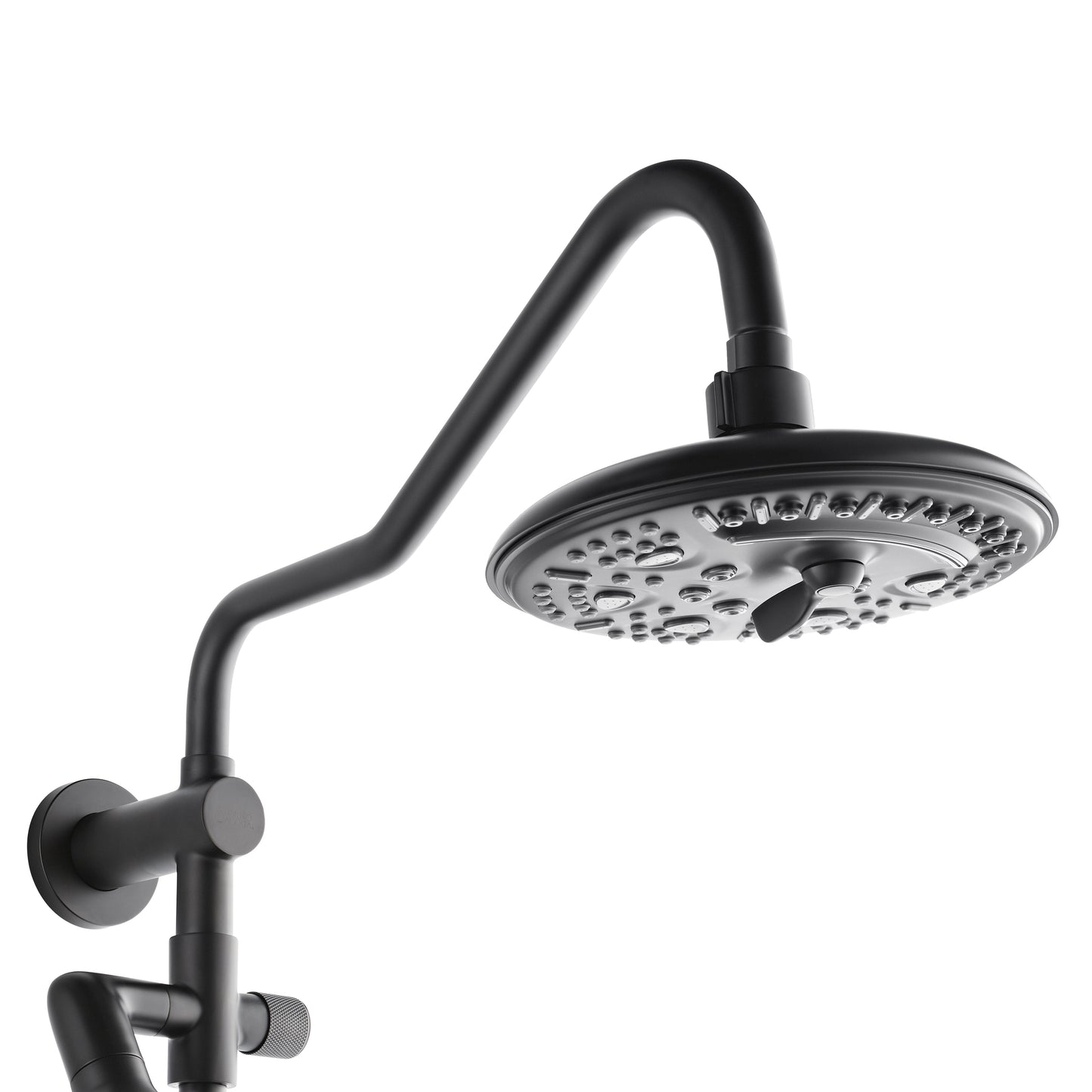 Forno Acqua AcquaFALL Shower, Matte Black Finish, Overhead Rainfall Shower, 7 Way Diverter, Handheld Shower Head, Body Jets, 1.8 GPM Flow Rate