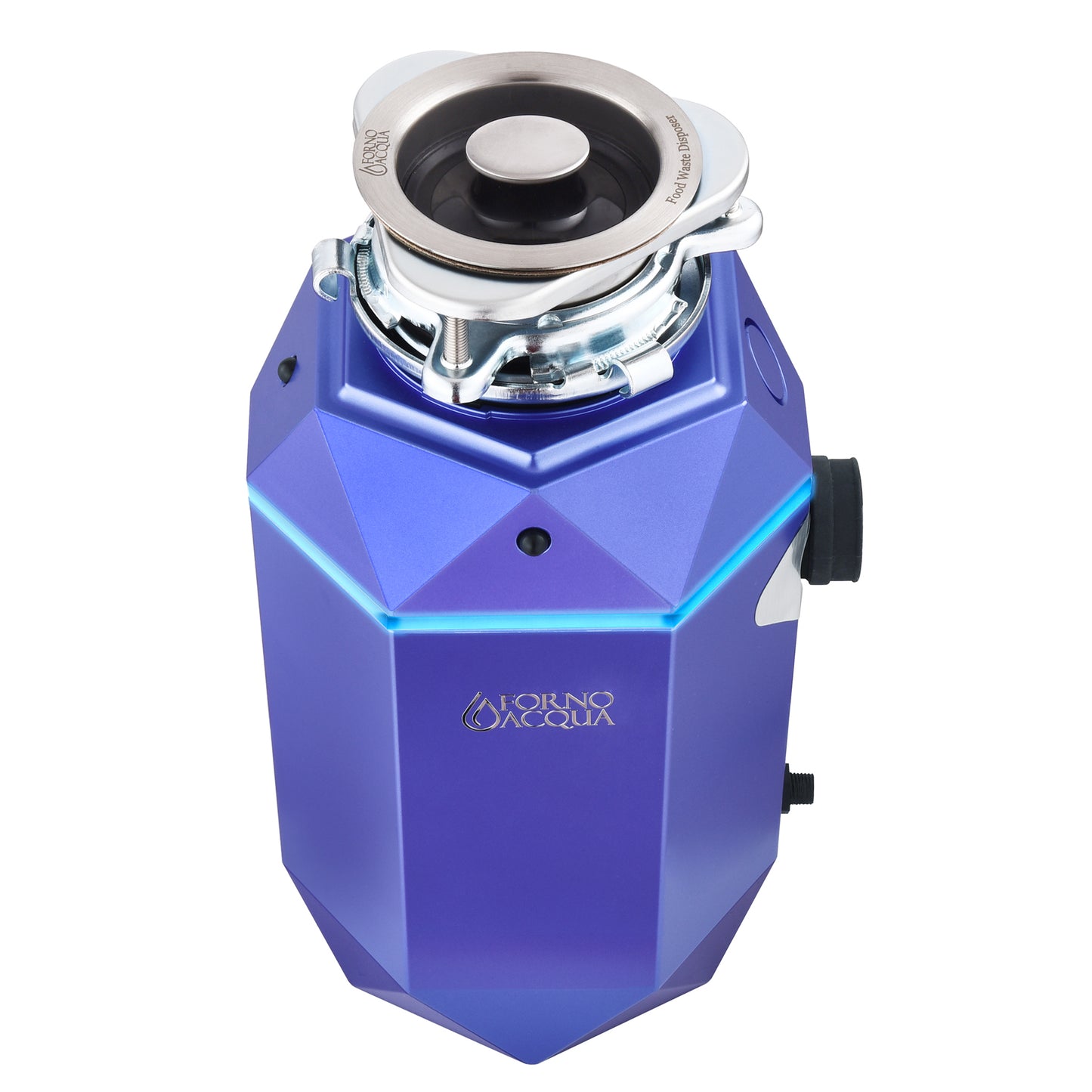 FORNO ACQUA BrightDIAMOND Amethyst 3/4HP Super Quiet Garbage Disposal Corded with Motion Sensor Cabinet Light & Pre-Wired Air Switch