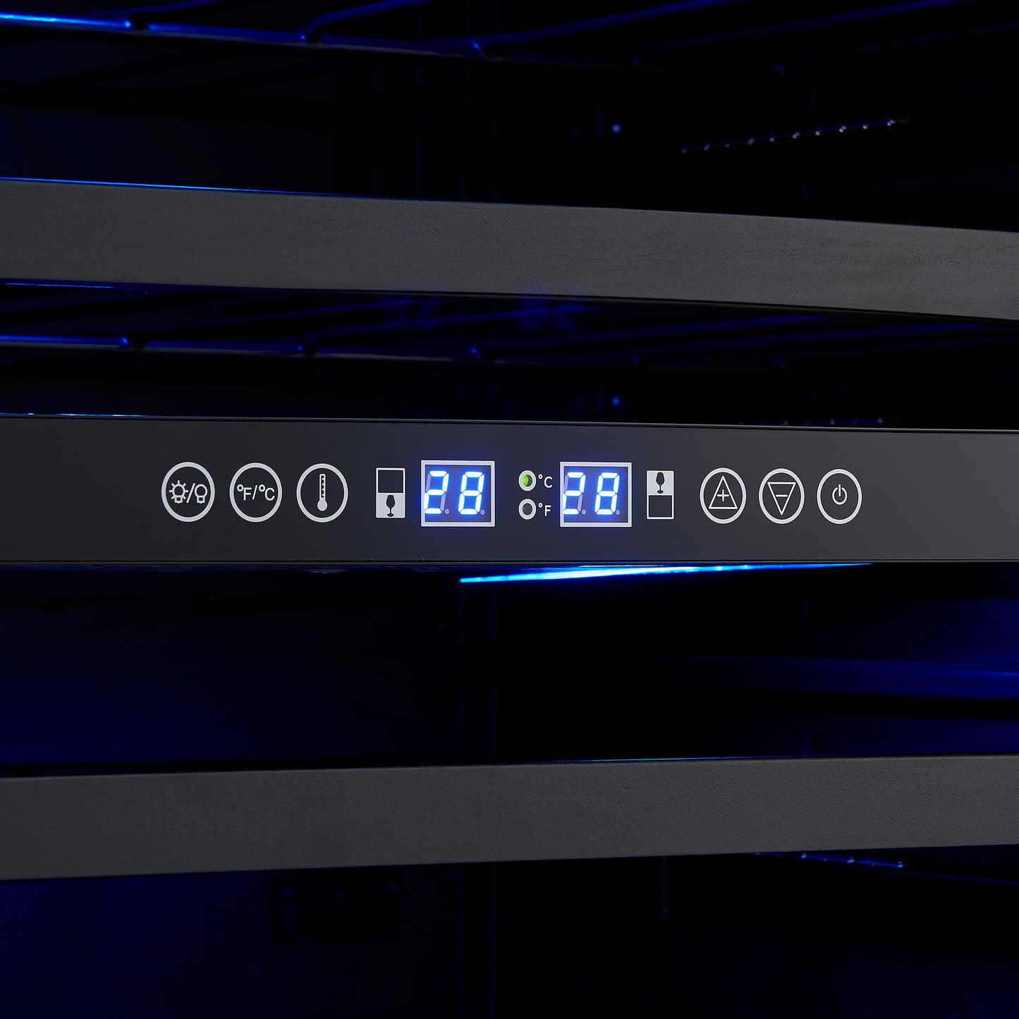 Forno Bacchino 24 Inch Wine Cooler, Black with Antique Brass Handles, with LED Lighting, Triple Glass Door, 51 Bottle Capacity, Built-In or Freestanding