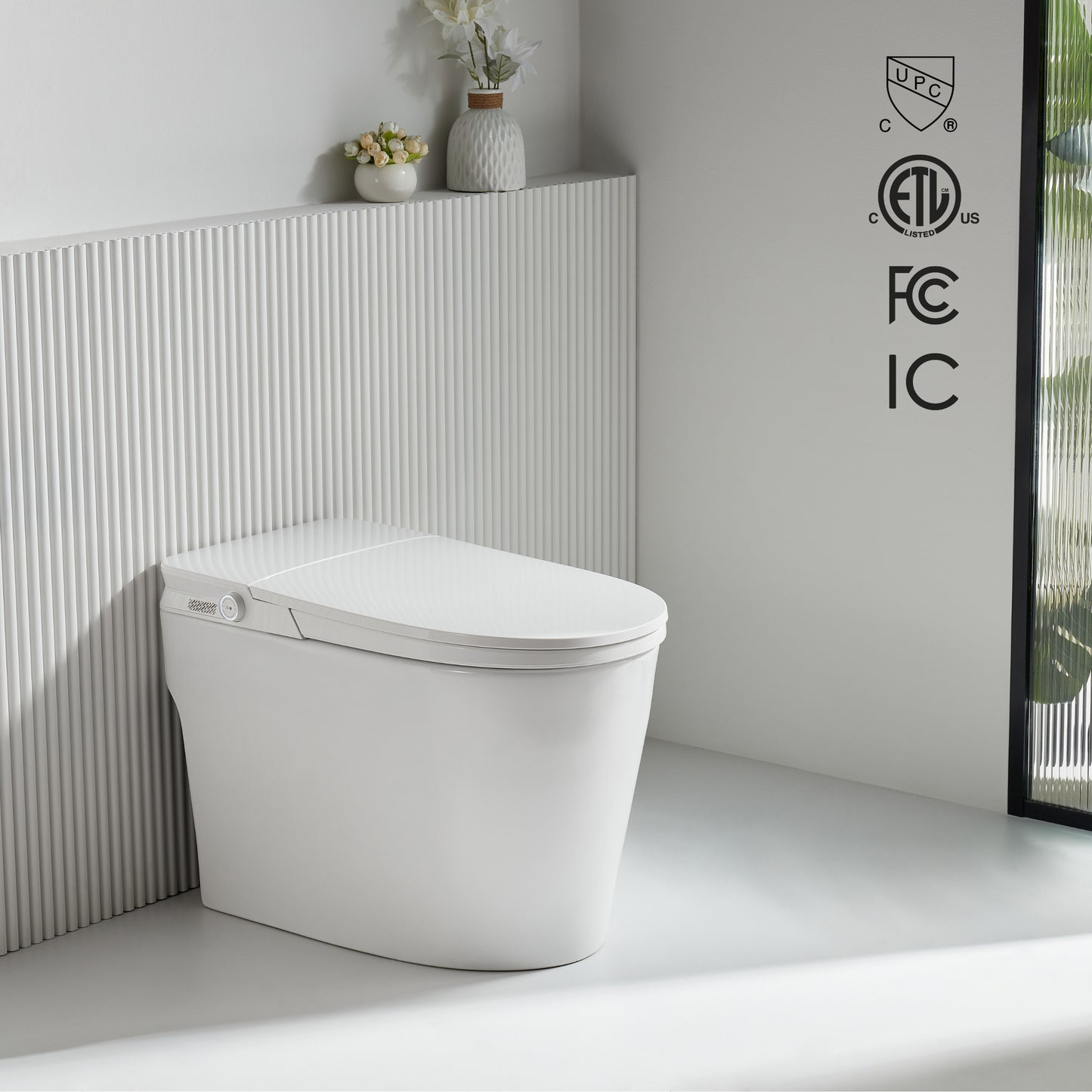 FORNO ACQUA Luxurious Smart Toilet. Includes Auto Flush, Auto Lid, Powerful Flush, sleek tankless design Ideal for Powder Rooms.