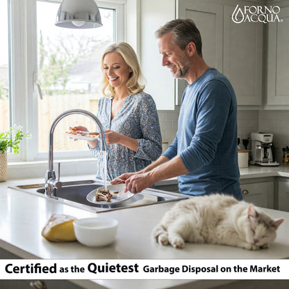 FORNO ACQUA BrightDIAMOND Amethyst 3/4HP Super Quiet Garbage Disposal Corded with Motion Sensor Cabinet Light & Pre-Wired Air Switch