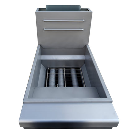 FORNO Commerciale Natural Gas Deep Fryer, 3 Burners 90,000 BTU, 40 lbs, Millivolt Control