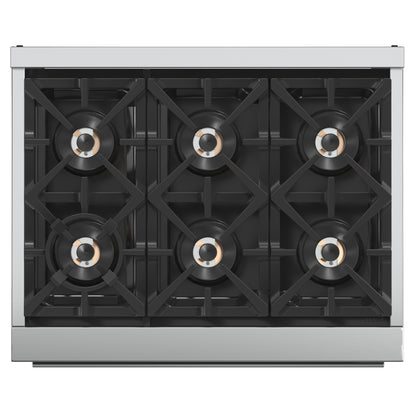 Forno Capriasca 36-Inch Gas Range, Stainless Steel, 6 Brass Burners, 120,000 BTU, Convection Oven, Energy Efficient