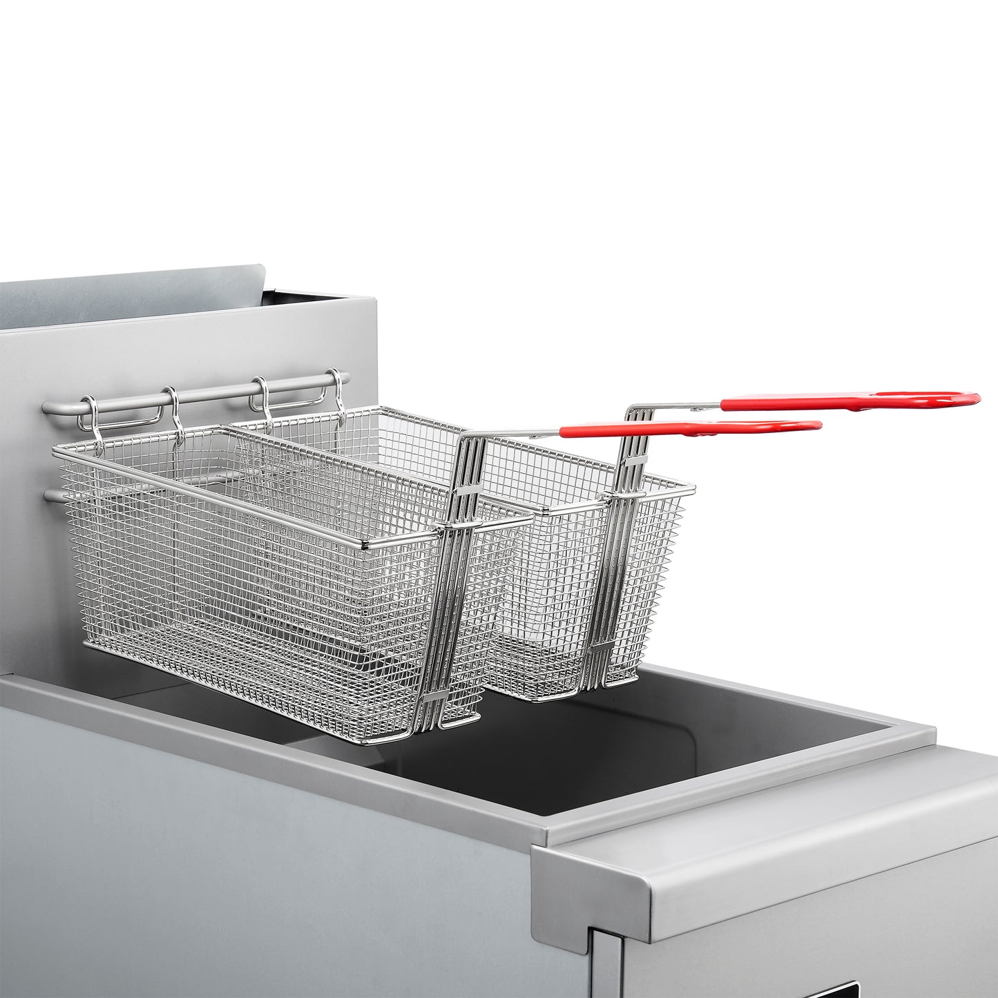 FORNO Commerciale Propane Gas Deep Fryer, 4 Burners 120,000 BTU, 50 lbs Oil Capacity, Millivolt Control