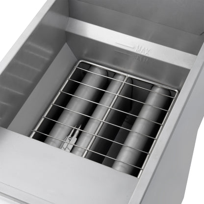 FORNO Commerciale Propane Gas Deep Fryer, 4 Burners 120,000 BTU, 50 lbs Oil Capacity, Millivolt Control