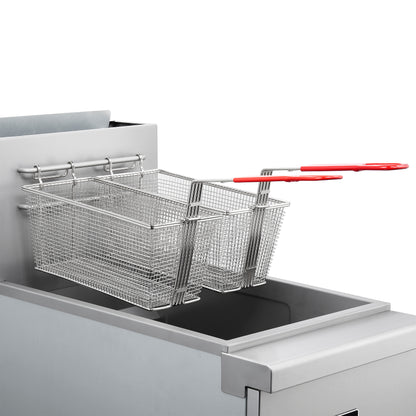 FORNO Commerciale Propane Gas Deep Fryer, 3 Burners 90,000 BTU, 40 lbs Oil Capacity