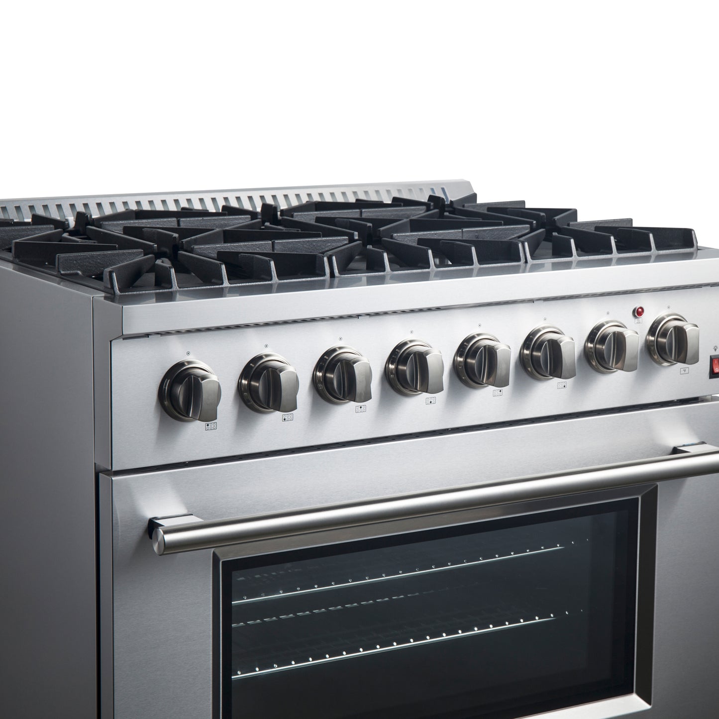 Forno Marco 36-Inch Dual Fuel Range, Stainless Steel, 6 Burners, 67,000 BTU, True Convection Oven, Energy Efficient