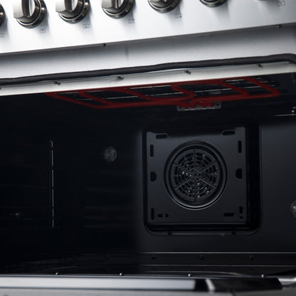 Forno Marco 36-Inch Dual Fuel Range, Stainless Steel, 6 Burners, 67,000 BTU, True Convection Oven, Energy Efficient