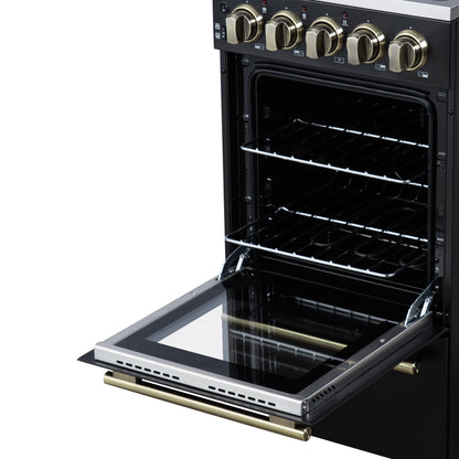 Forno Pallerano 20 Inch Freestanding Electric Range in Black, Canada Version, Plug and Cord Included