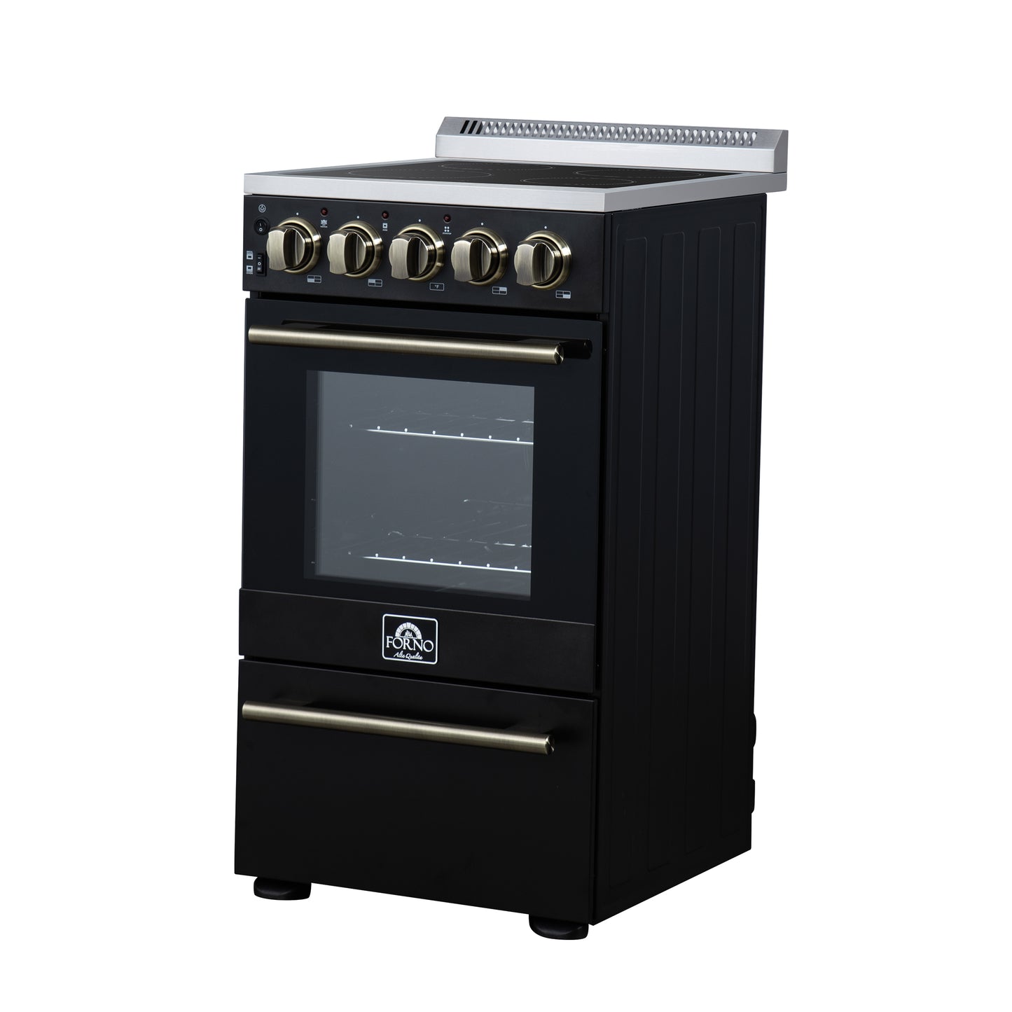 Forno Pallerano 20 Inch Freestanding Electric Range in Black, Canada Version, Plug and Cord Included