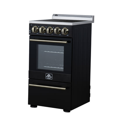 Forno Pallerano 20 Inch Freestanding Electric Range in Black, Canada Version, Plug and Cord Included