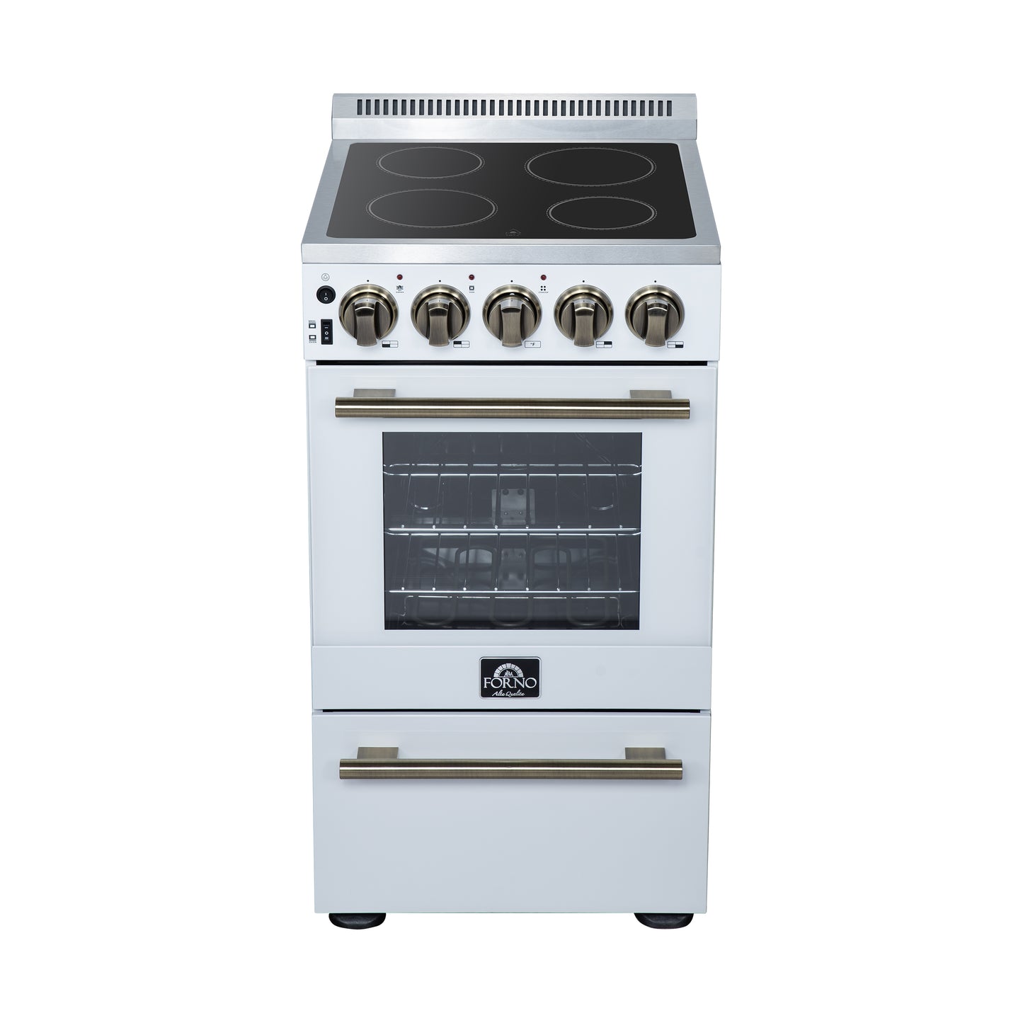 Forno Pallerano 20 Inch Freestanding Electric Range in White, Canada Version, Plug and Cord Included
