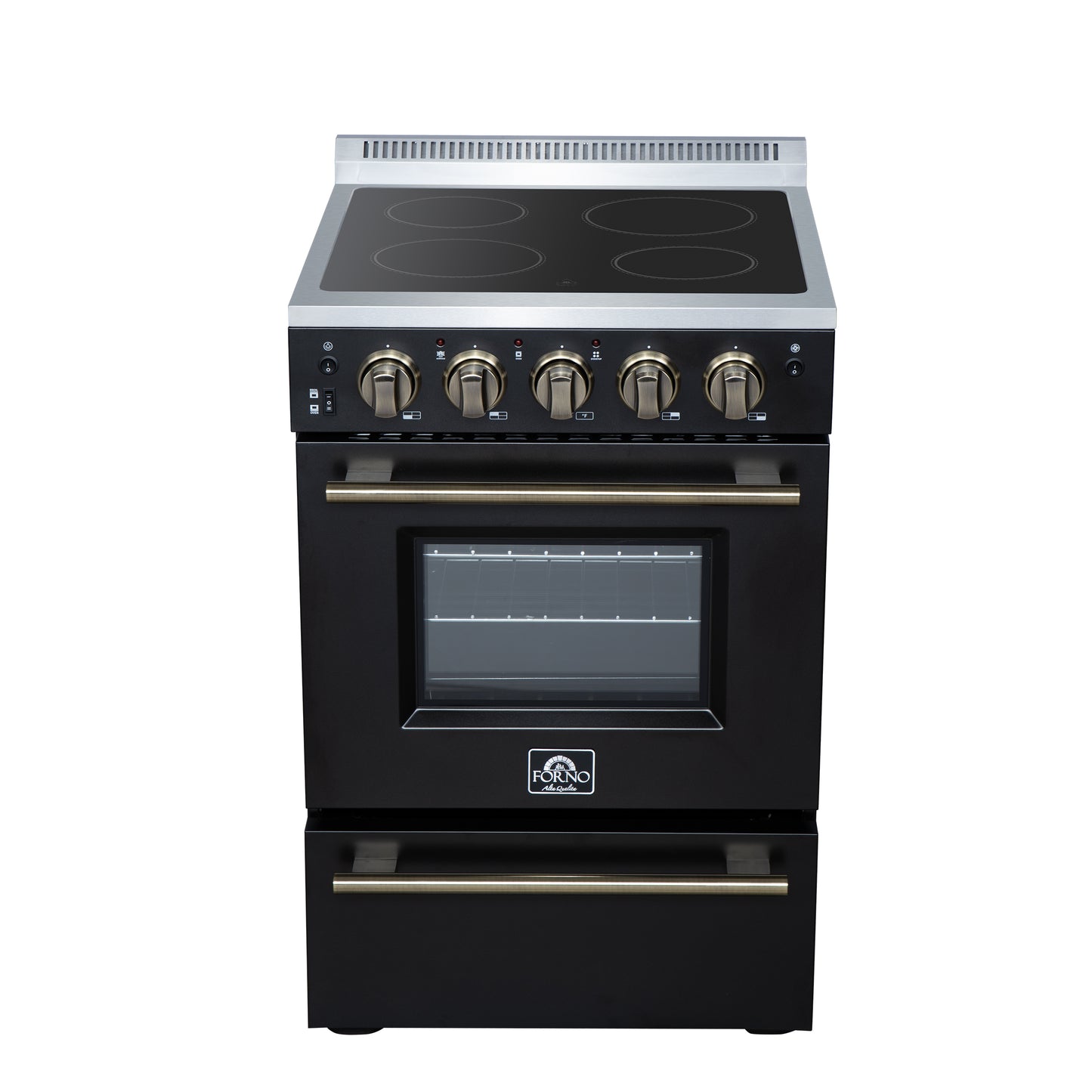 Forno Loiano 24 Inch Freestanding Electric Range in Black, Canada Version, Plug and Cord Included