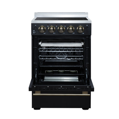Forno Loiano 24 Inch Freestanding Electric Range in Black, Canada Version, Plug and Cord Included
