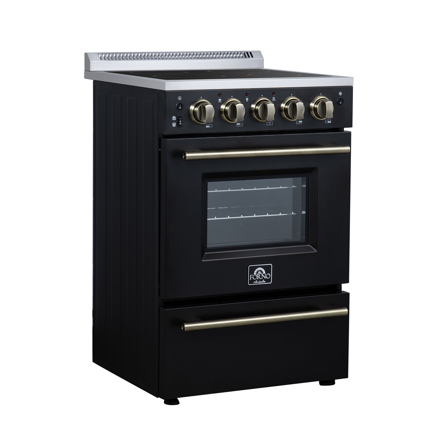 Forno Loiano 24 Inch Freestanding Electric Range in Black, Canada Version, Plug and Cord Included