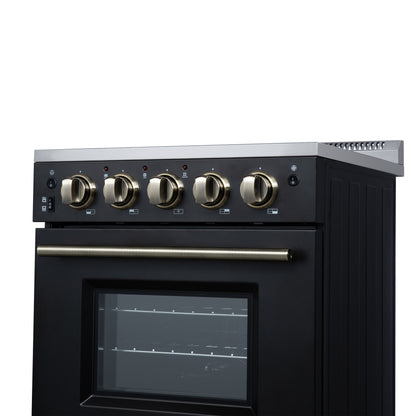 Forno Loiano 24 Inch Freestanding Electric Range in Black, Canada Version, Plug and Cord Included
