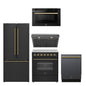 FORNO 5-Piece Black Stainless Steel Kitchen Bundle – Home Depot Exclusive – 30” Electric Range, 30” French Door Refrigerator, 30” Range Hood, 24” Microwave Drawer, 24” Built-In Dishwasher | SKU: FBDL-THD-003BLK