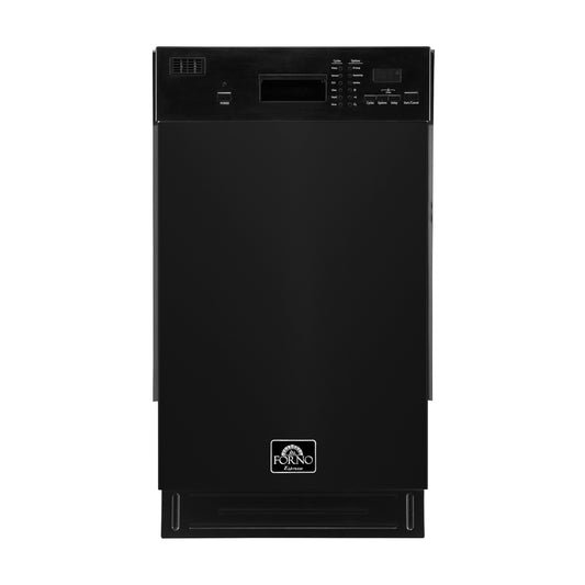 Forno Polo 18-Inch Built-In Black Dishwasher, 8 Place Settings, ENERGY STAR Certified, 52 dBA