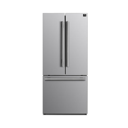 FORNO Premium 2-Piece Kitchen Bundle - Capriasca 30" Stainless Steel Range, Forno Gallipoli 30" French Door Refrigerator with Bottom Freezer 17.5 cu. ft Capacity - FBDL-019-01CAUS