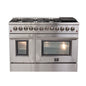Forno Galiano 48-Inch Freestanding Dual Fuel Range, 8 Burners, Double Convection Ovens