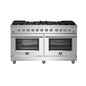Forno Massimo 60-Inch Freestanding Gas Range, 10 Burners, True Convection Oven