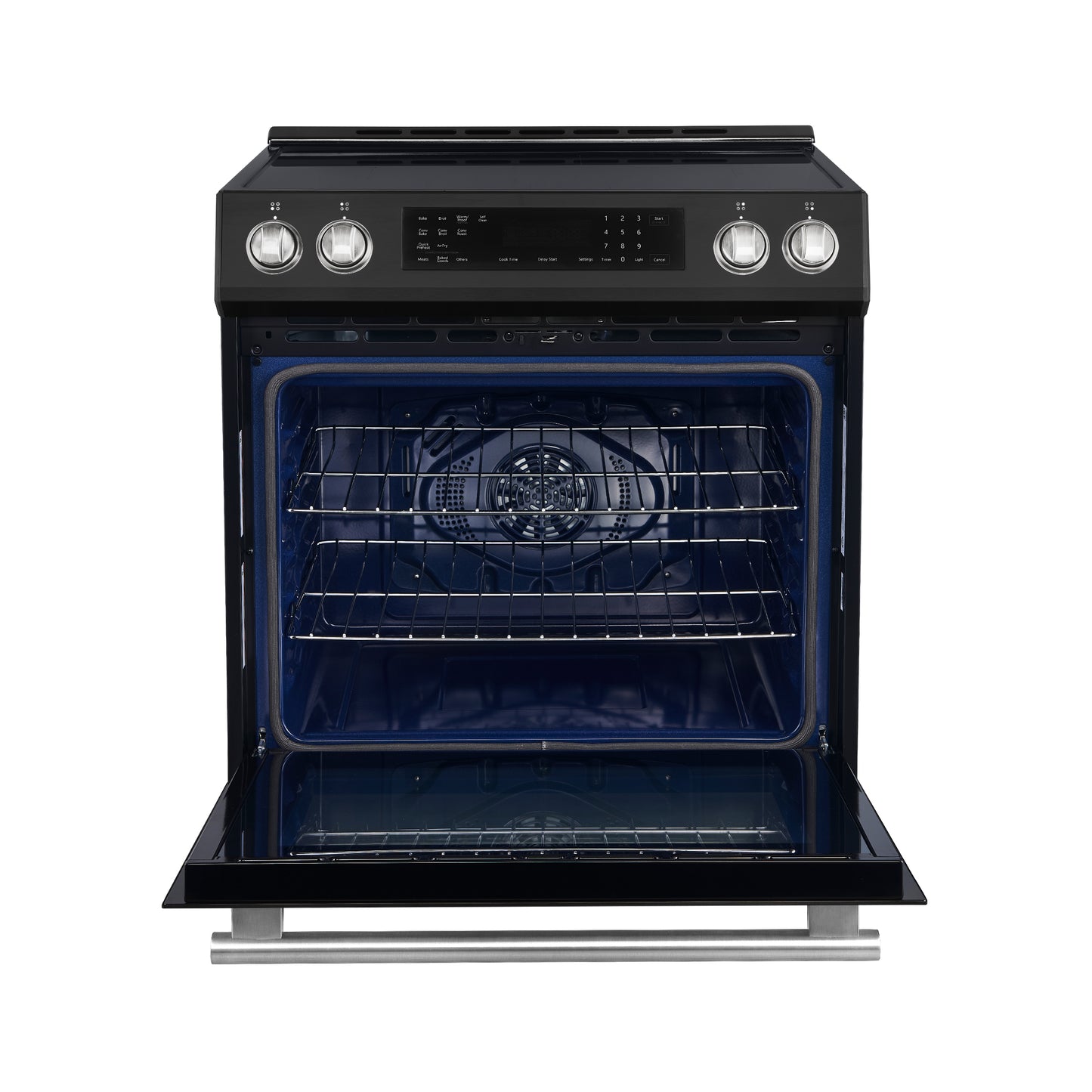 Forno Donatello Espresso 30-Inch Slide-In Black Induction Range, Convection Oven, 5 Cooking Zones, Touch Control Panel
